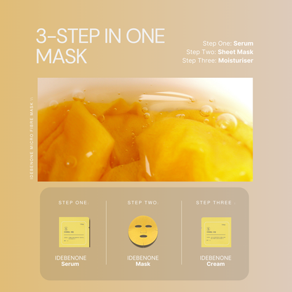 Be balance IDEBENONE Microfiber Sheet Mask 3 steps in 1 (10pcs)