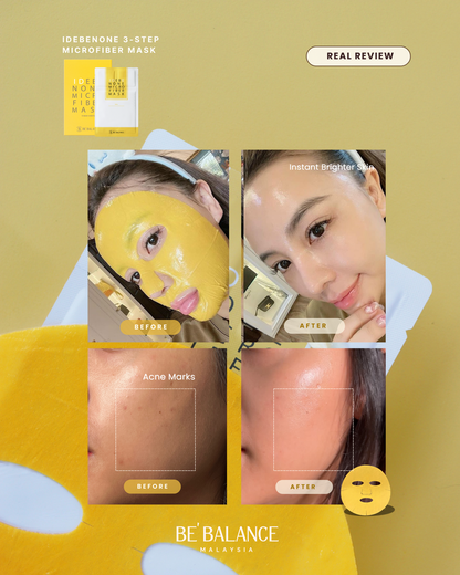 Be balance IDEBENONE Microfiber Sheet Mask 3 steps in 1 (10pcs)