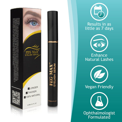 FEG Max Eyelash Serum | For Lash and Brow | Fast Effective Growth Creates Longer & Darker Eyelashes | Natural Eyelash Serum to Grow Lashes | 6 mLntitled 5Oct_15:57