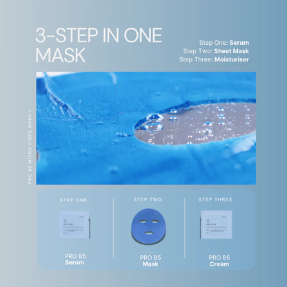PRO B5 Micro Fiber Mask Be'Balance Blue Colour 3 steps in 1 (10pcs)