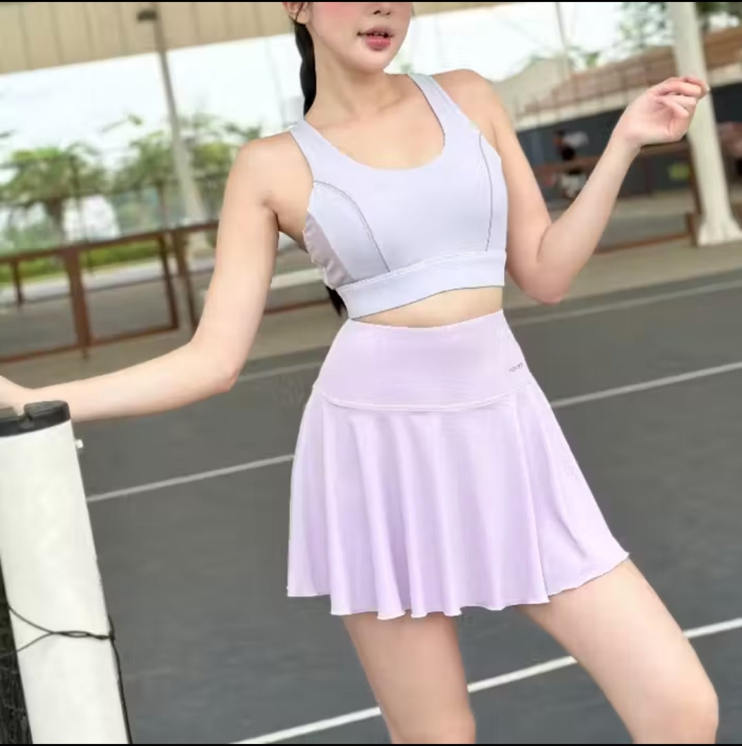 High-Quality Pickleball Tennis Skirt - 2 Layers Cool, Absorbent, Deodorizing, UV Protection QC15
