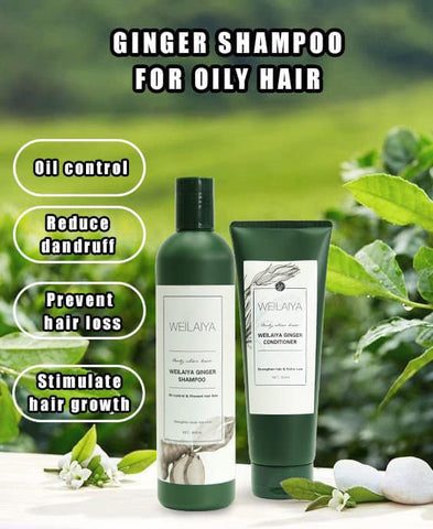 Weileiya ginger shampoo + conditioner set (400ml + 250ml)