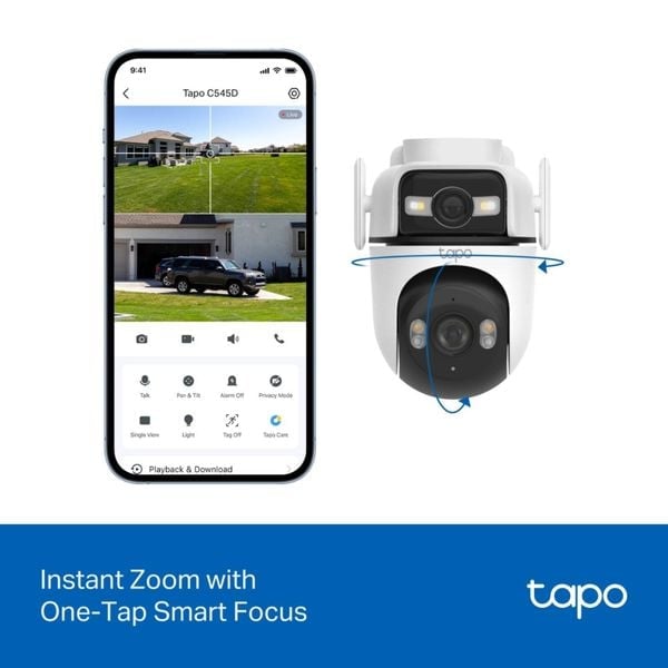 TP LINK
Tapo C545D 2K Outdoor Dual Lens Pan/Tilt Security Camera