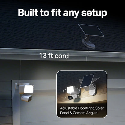 Tapo C615F KIT
Solar-Powered Floodlight Pan/Tilt Security Camera Kit