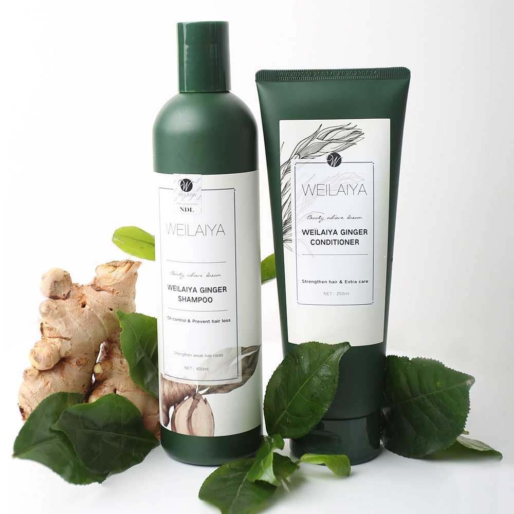 Weileiya ginger shampoo + conditioner set (400ml + 250ml)